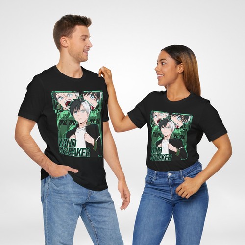 Wind Breaker Graphic Tee - Camicia unisex ispirata agli anime per tifosi casual streetwear - Foto 5 di 7