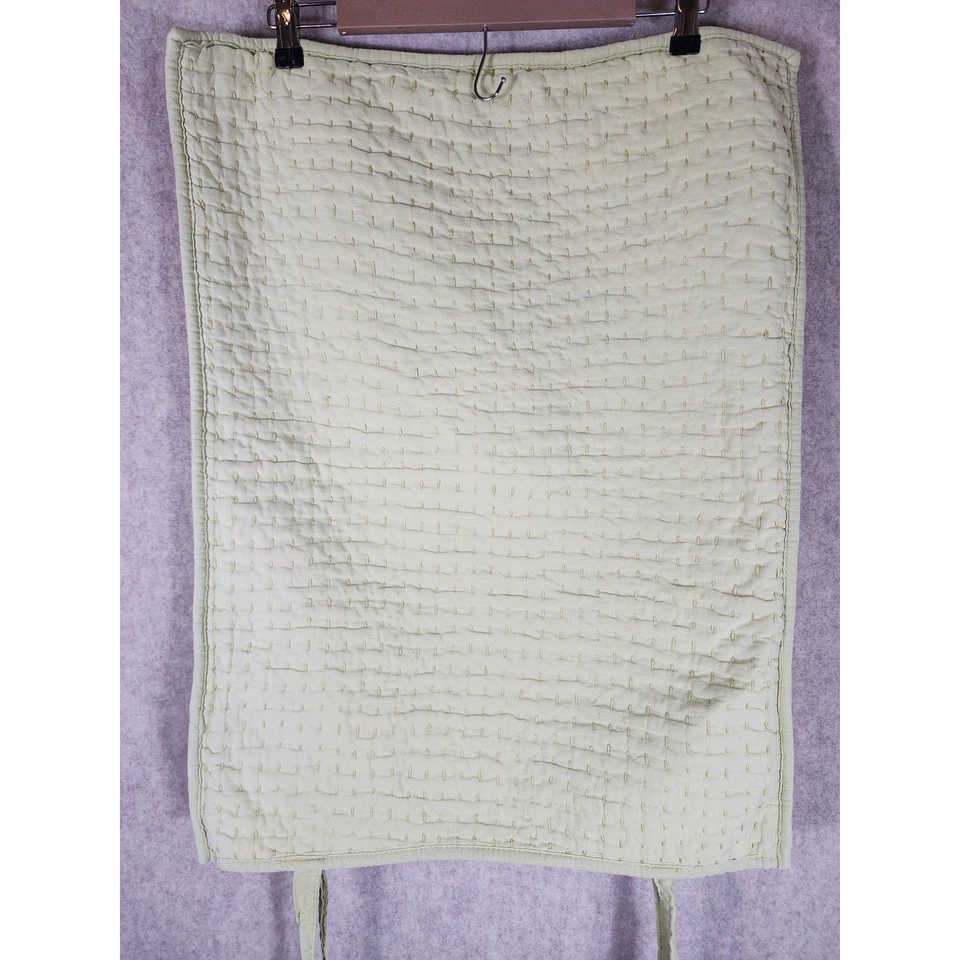 POTTERY BARN Green Pick-Stitch Handcrafted Quilted 20"x26" Pillow Sham -set of 2 - Image 2 of 4