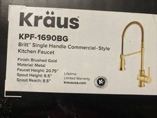 Kraus KPF-1690BG Britt Commercial Kitchen Faucet Brushed Gold