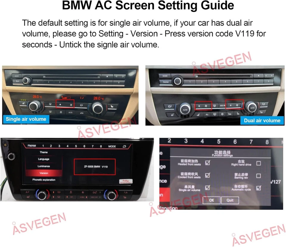 LCD Update AC Heater Climate Radio Control Panel For BMW 5 Series M5 F10 F11 - Image 4 of 4