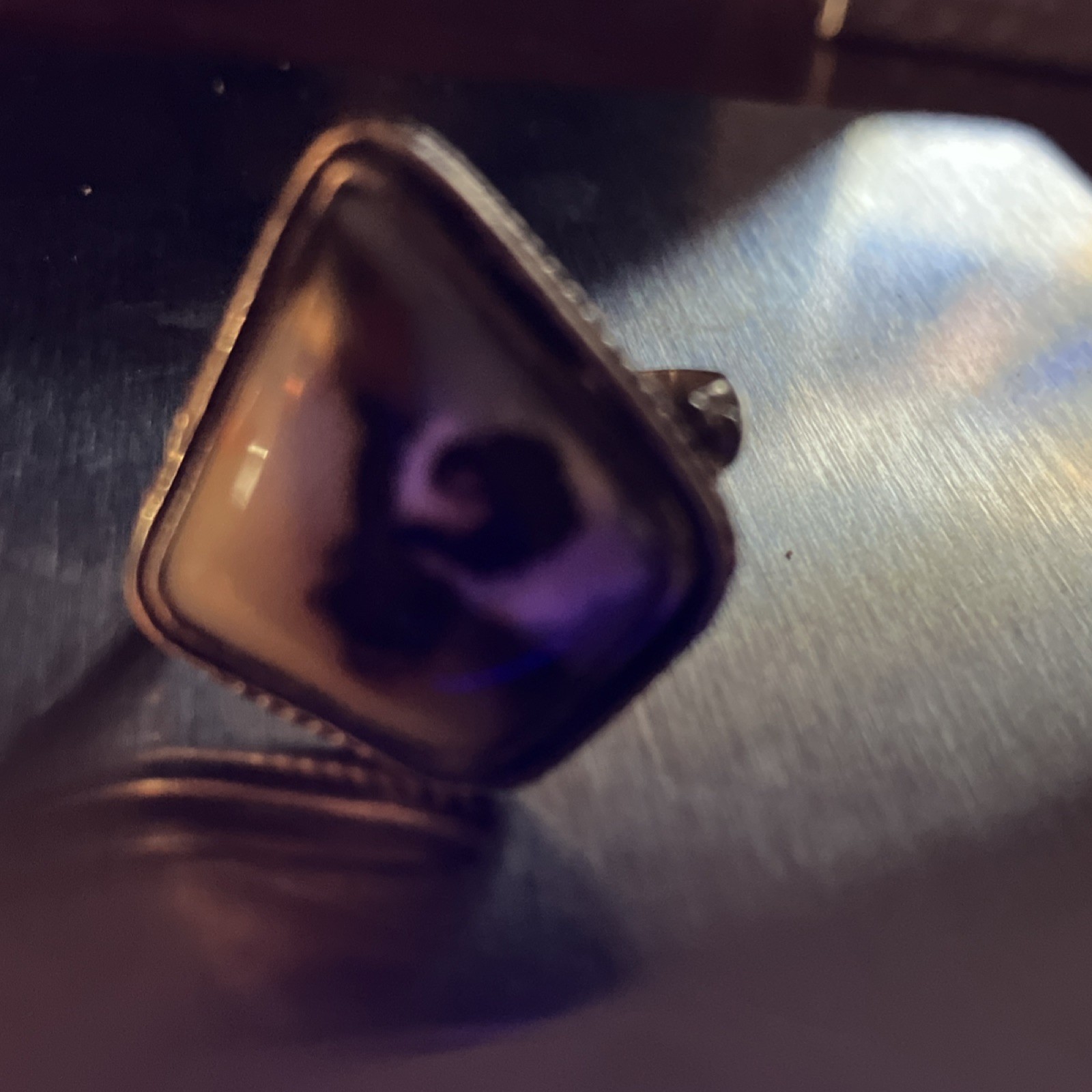 925 Silver agate spiral pattern Ring Natural ston… - image 2