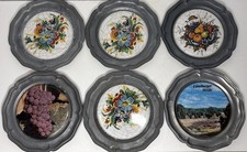 6x alte Zinn Wandteller - Vintage