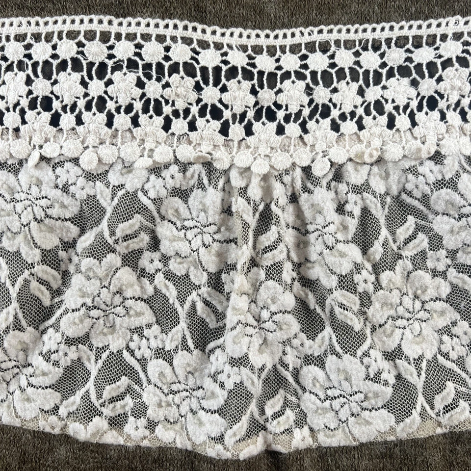 Vestido suéter feminino RYU Anthropologie tamanho M bordado floral renda verde boho - Imagem 4 de 4