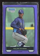2012 Bowman Chrome #BCP122 Felipe Rivero Purple Refractor #/199 Rays (W)