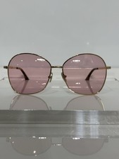 Victoria Beckham VB220 Shiny Yellow Gold Metal w. custom Pink Tint Sunglasses