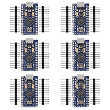 6 PCS Pro Micro For Atmega32U4 5V 16MHz Bootloadered IDE Micro USB Board