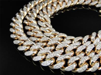 Mens Solid Yellow Gold Miami Cuban 