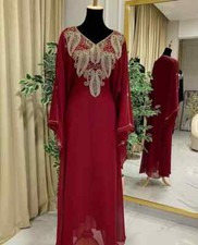 Long Gown Ramzan Eid SALE Georgette Moroccan Dubai Kaftan Abaya Farasha Dress