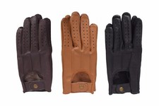 Motorcycle Biker Riding Real Leather Glove w/Snap Unlined Padded Palm - FAST SHP