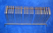 Vintage Record Holder Rack Stand Metal Wire 43 Slots - 45/LP - 13' X 6" X 5"
