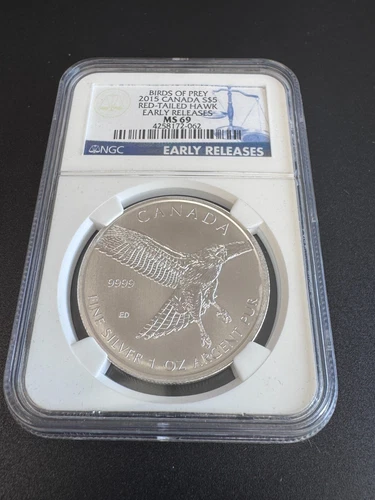 2015 Canada S$5 NGC MS69 Red Tailed Hawk Birds of Prey Early Release