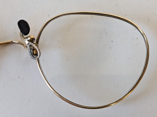 Antique 1920s Pince Nez Pinch Nose Glasses Spectacles with Case Frames Only J7 - Picture 8 of 12