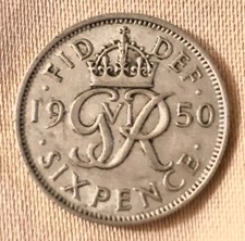 1950 GREAT BRITAIN SIXPENCE - WEDDING BIRTHDAY ANNIVERSARY GIFT
