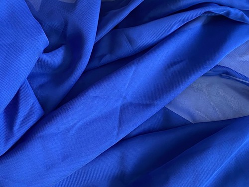 Bundle 5.65 Meters Royal Blue Premium Chiffon Fabric dress sewing soft chiffon - Picture 6 of 9