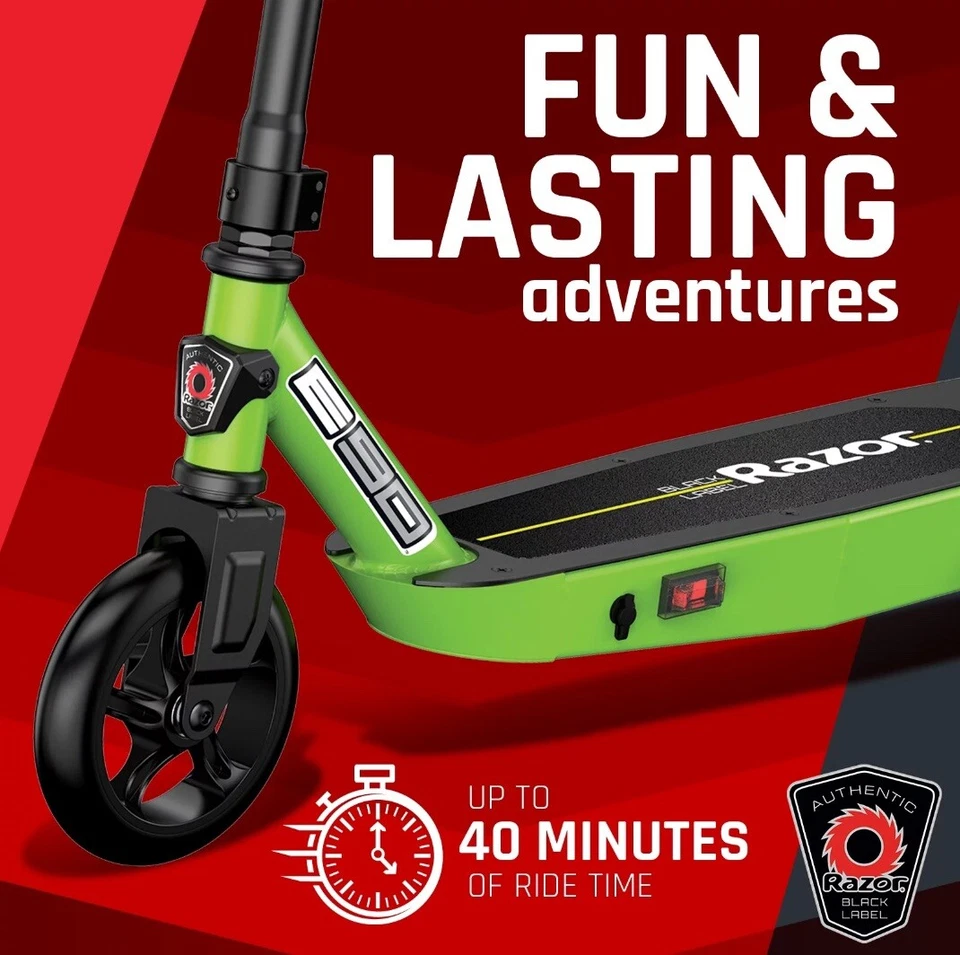 Scooter eléctrico Razor Black Label E90 - verde, para niños de 8+ años Foto 4 de 4
