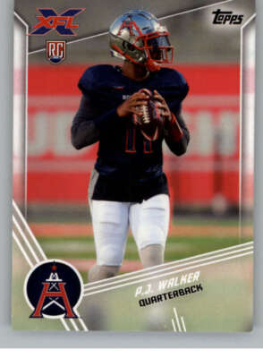 2020 Topps XFL #123 P.J. Walker RC Rookie Houston Roughnecks Football Card NM-MT