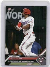 MARCUS SEMIEN Hit Streak 25 Games 2023 Topps Now #398 Texas Rangers, PR: 324 🔥