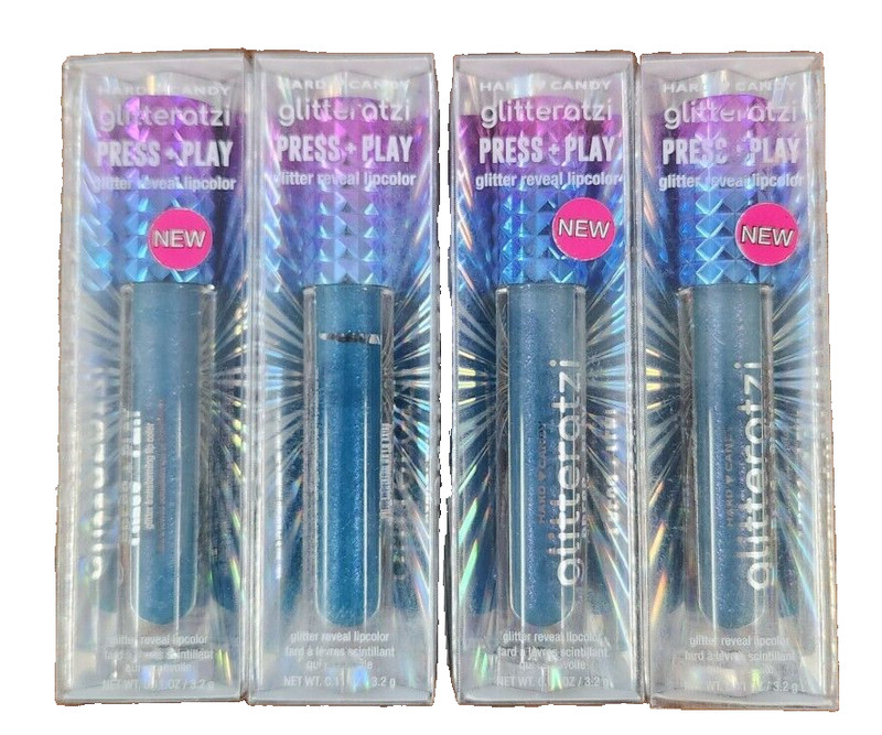 4PC NIP HARD CANDY GLITTERATZI PRESS PLAY GLITTER REVEAL 1454 ALLURE LIP GLOSS