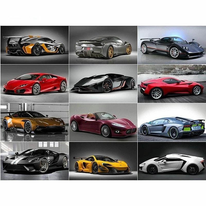 Lamborghini Ferrari Bugatti McLaren Mercedes Sports Cars Diamond Painting  Crafts | eBay