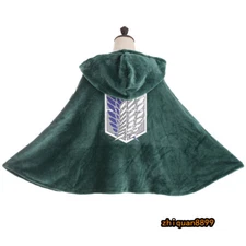 Anime Attack on Titan Survey Corps Plush Blanket Cloak Cosplay Hooded Warm Capes