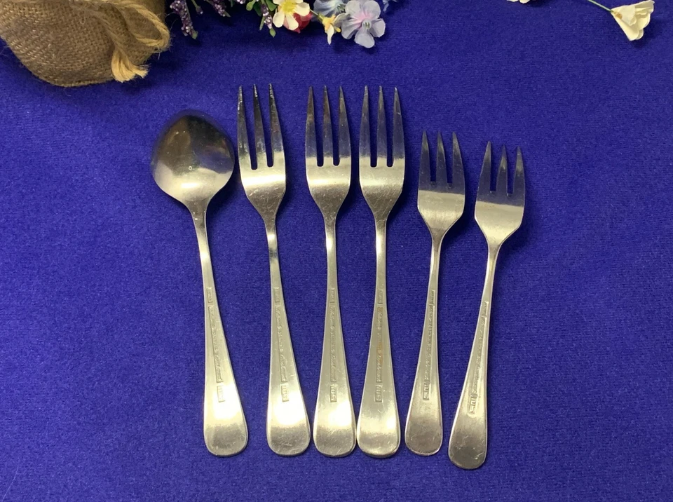 National LARCHMONT~(3)7-3/8"Dinner Forks,(2)6-3/8"Salad Forks,(1)6-7/8"Soup Spn - Image 4 of 4