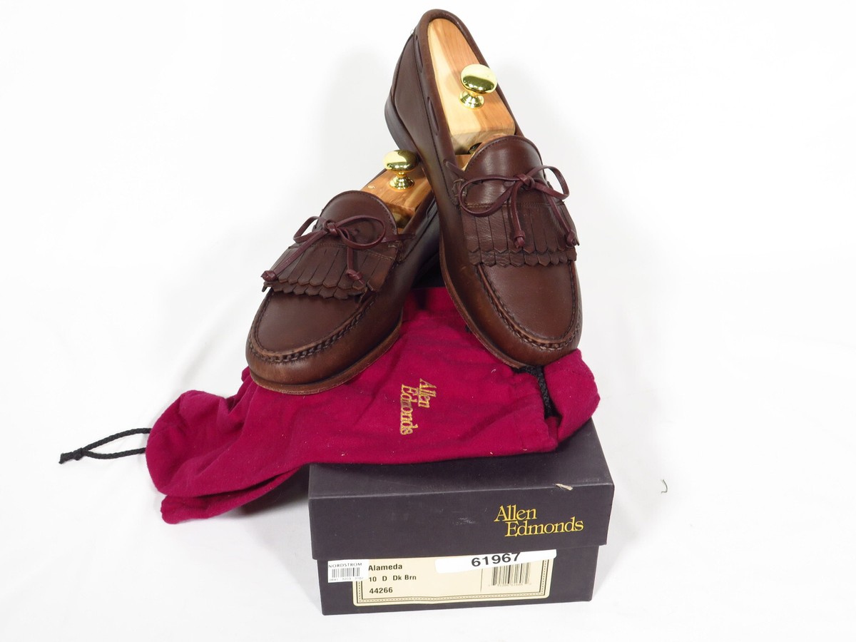 Allen Edmonds Alameda Dark Brown Calf Kiltie Moc-Toe Loafer, 10 D