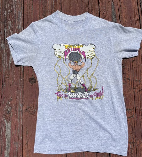 Rara maglietta wrestling vintage WCW Sting Takes The World By Storm 1991 WWF WWE - Foto 1 di 20