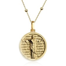 Gold Christ the Redeemer Necklace, Cristo Redentor Charm, Rio Jesus Statue Coin