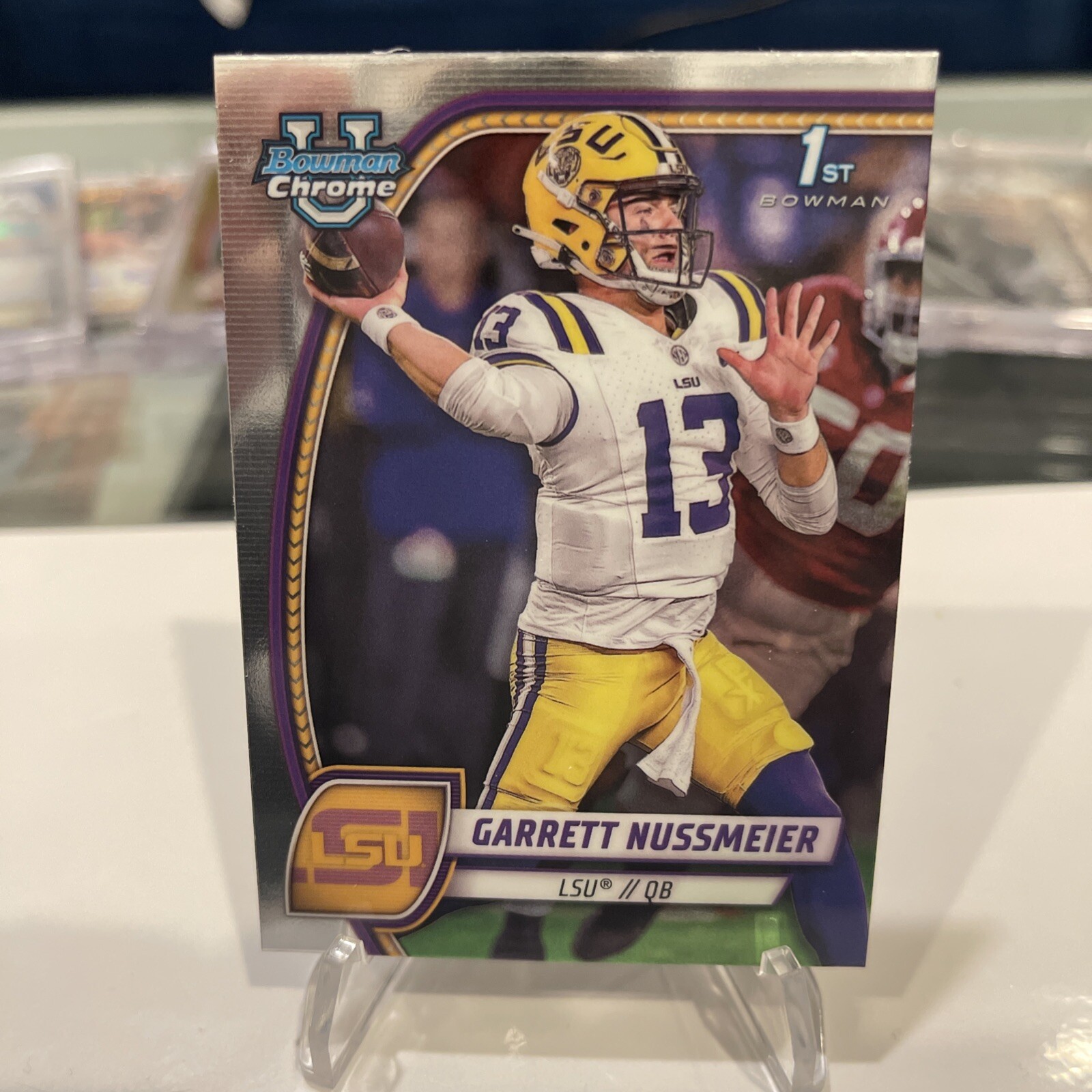 🇺🇸 Garrett Nussmeier 2024 Bowman University U Chrome #5 LSU Tigers