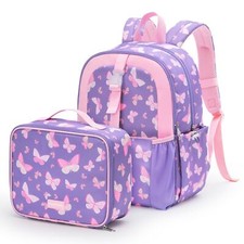 Kids Backpack Set with Lunch Box Lightweight Preschool Backpack for Girls Age...
