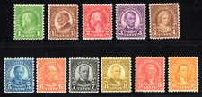 US MH-NH Fine to VF+ budget value set  perf 11x10.5 Rotary Sc# 631-642 Omit 634a