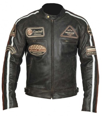 Veste En Cuir Moto Homme, Vintage, Cafe Racer, Leather ...