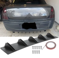 For 2007 Chrysler 300c Rear Diffuser 5 Shark Fins Bumper Lip Lower Spoiler Wing