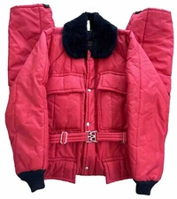 Vtg Walls Blizzard Pruf Snow Ice Fishing Snowmobile Ski Suit Red Mens Large
