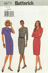 Butterick Misses' Dress Pattern 3671 Size 6-10 UNCUT