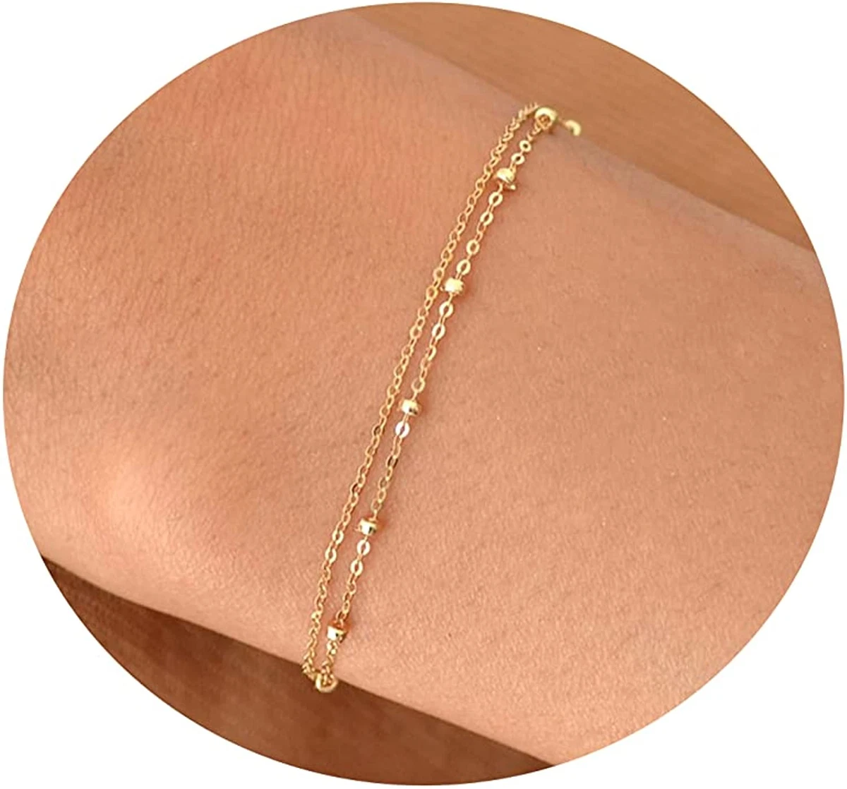 Dainty Gold Bracelets for Women Cute Tiny Sideways Cross Bracelets