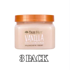 Tree Hut Vanilla Shea Sugar Exfoliating & Hydrating Body Scrub, 18 oz Pack of 3