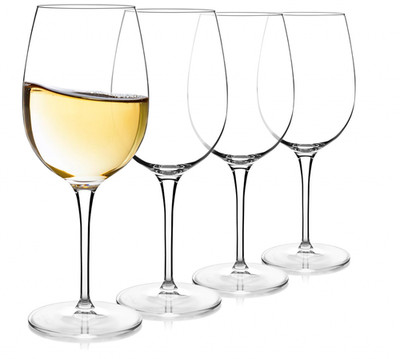 LUIGI BORMIOLI CRESCENDO CHARDONNAY WHITE WINE GLASS 4 PCS 13 OZ 9.6''H ITALY NIB