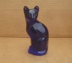 Fenton 5” Cat Figurine In Cobalt Blue