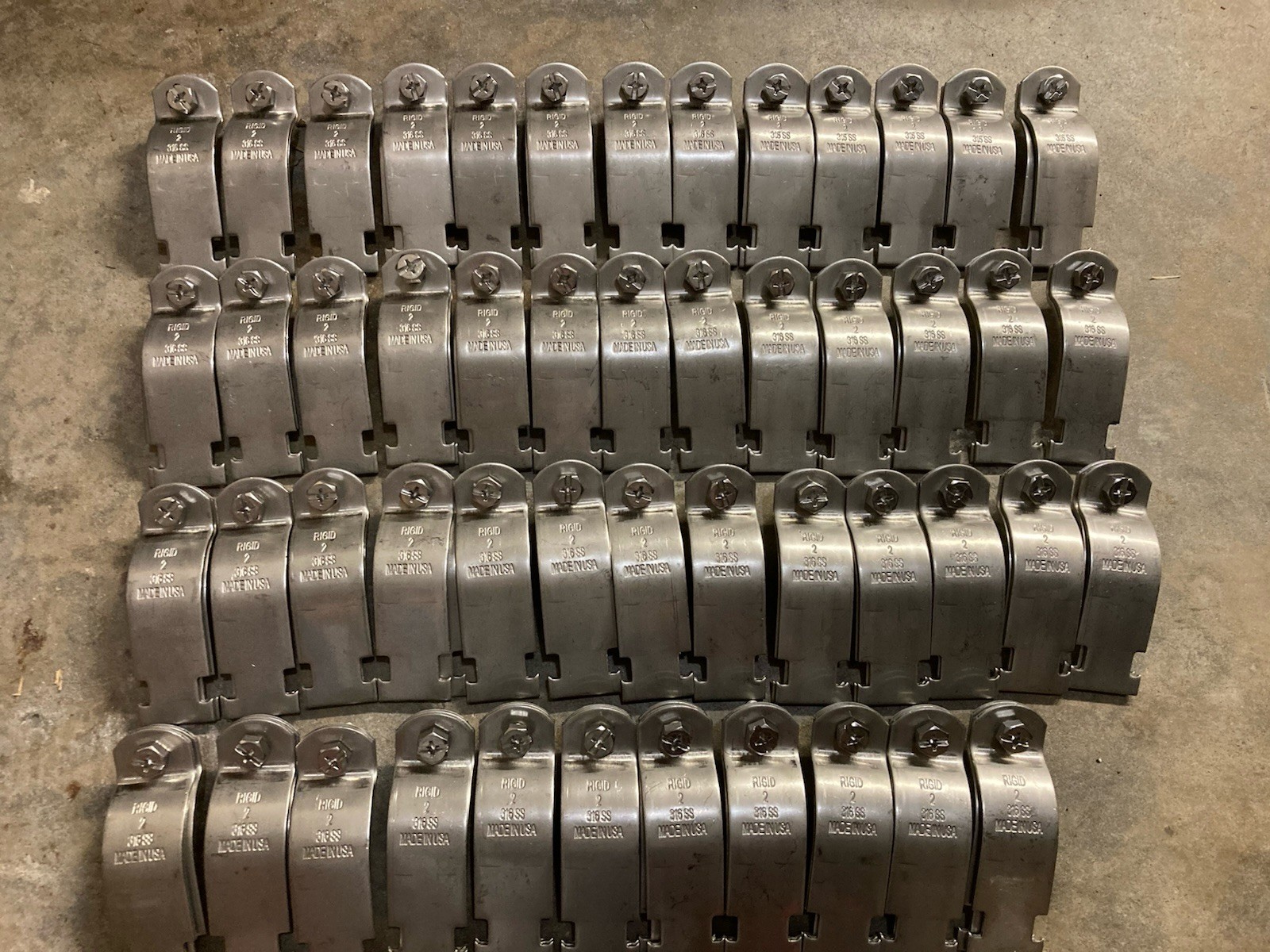 2” 316ss Rigid Conduit Pipe Strap Strut Clamps Unistrut Lot Of 50