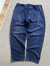 60-70s French Vintage Herringbone HBT Faded Chore Worn Stained Works Pants