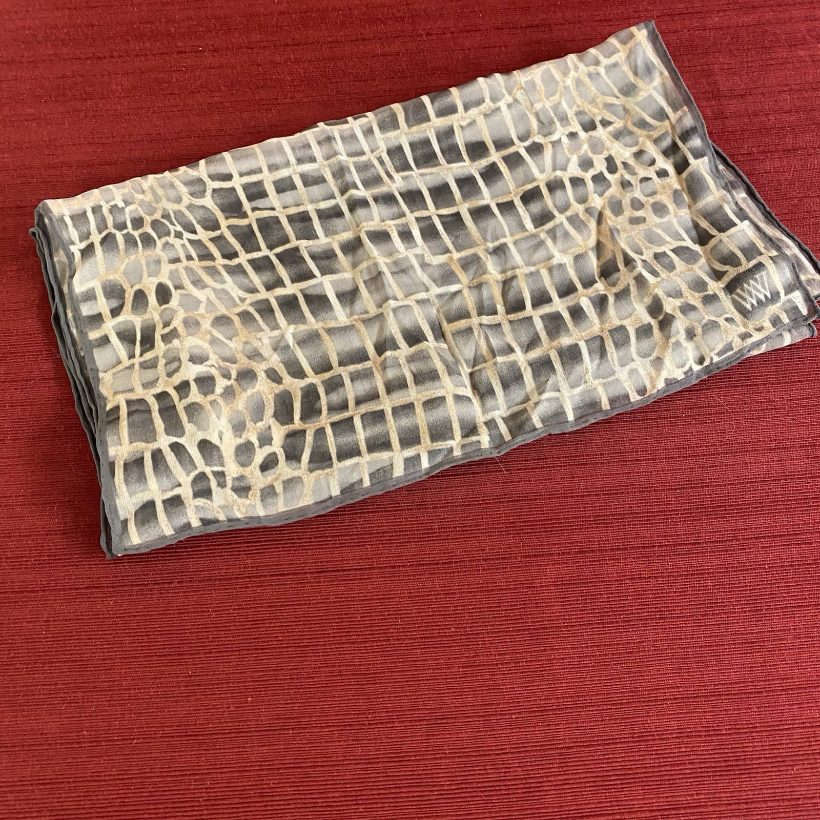 WW Grey And Tan Giraffe Pattern Rectangular Sheer… - image 4