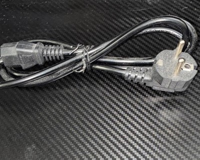Black Schuko Plug to IEC C13 Power Cable
