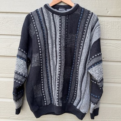 Vintage Cortina Italia Men s Sweater Large Geometric Knit Wool 90s Grandpacore