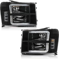 2007-2013 Sierra 1500 2007-14 2500HD 3500HD LED Headlight Assembly Compatible