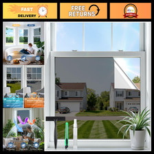 One Way Privacy Window Film - UV Blocking, Heat Control, Static Cling, 23.6"x6.5