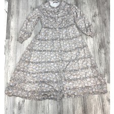 Gemma Allbright Floral Ruffle Tiered Maxi Dress Women's XL Long Sleeve