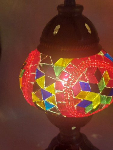Handmade Stained Glass Moroccan /Turkish Mosaic Table Lamp Mosaic Lamp - Picture 5 of 9