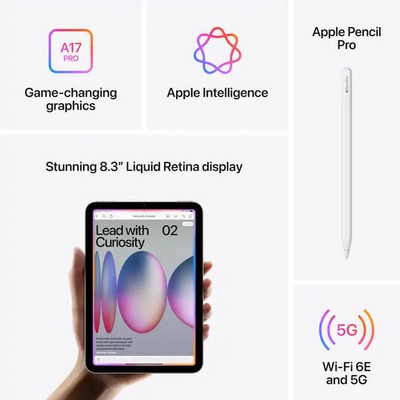 Apple iPad mini 7th Gen A17 Pro 512GB - Wi-Fi + 5G Cellular