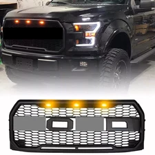 For 2015 2016 2017 Ford F150 F-150 Grill Raptor Style Front Grille Bumper Black